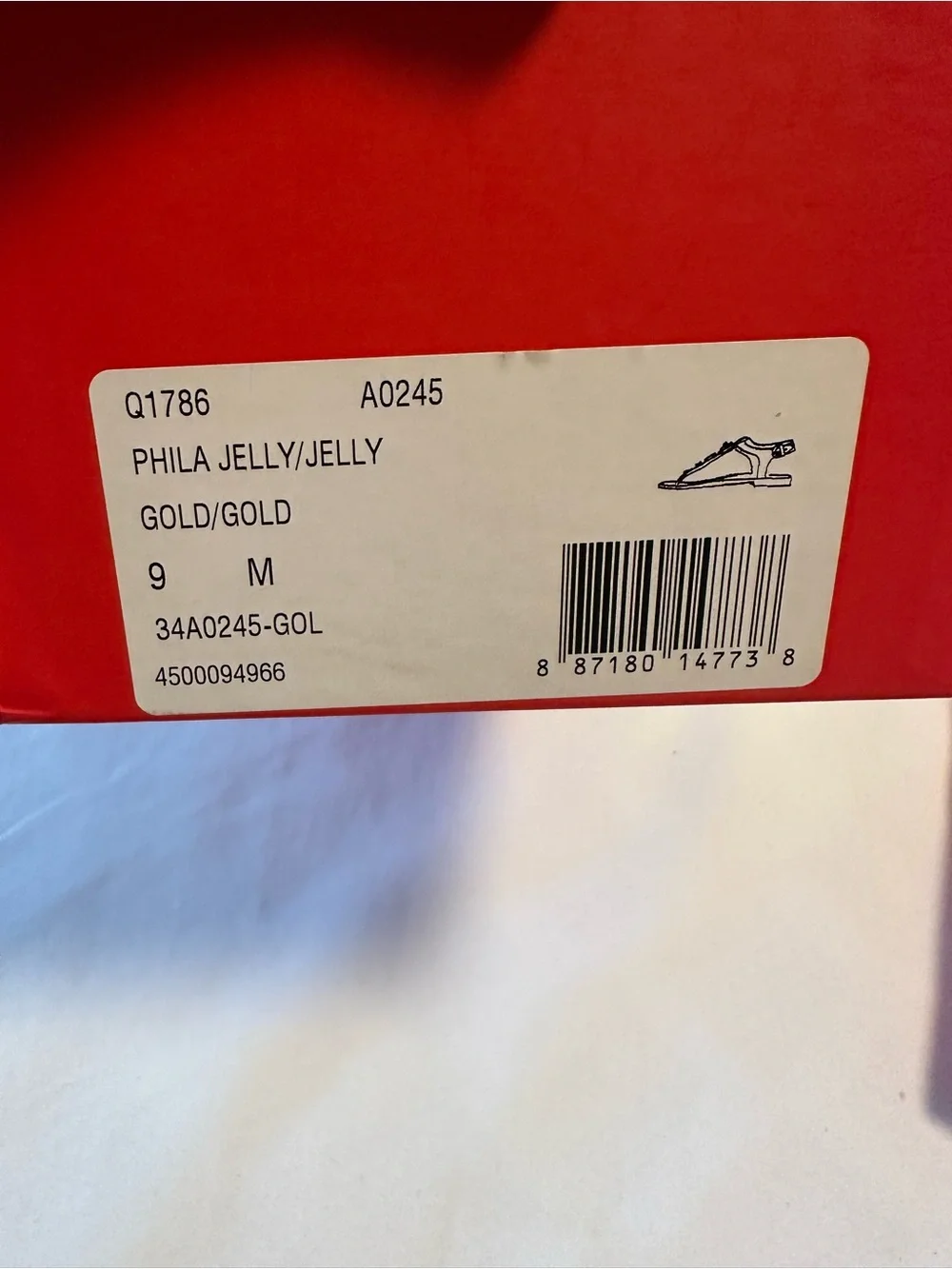 Coach Metallic Gold T-Strap Jelly Sandals with Logo Detail Size-9B